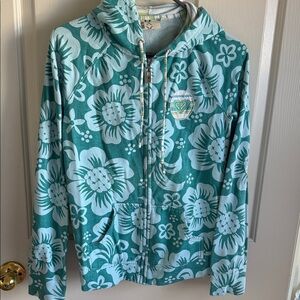 Roxy Teal Floral Hoodie